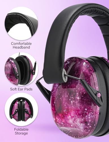 Kids Noise Canceling Earmuffs, 25-30dB Noise Reduction Ear Protection, Adjustable Headband Concert Fireworks, Autism - color: Zxk