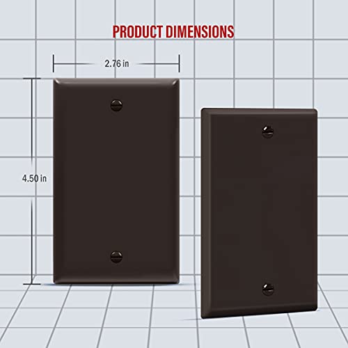 ENERLITES Blank Device Wall Plate, Gloss Finish, Standard Size 1-Gang 4.50" x 2.76", Polycarbonate Thermoplastic, 8801-BR, Brown - color: Brown, size: Standard