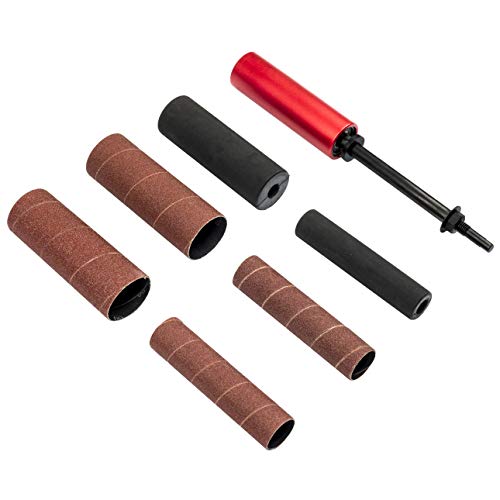 Portable Spindle Sander Hand-Held Rubber Sanding Drum for Drill 4-1/2" x 1-1/2" and 4-1/2" x 1" Hand Drum Sander (Red) - color: Red