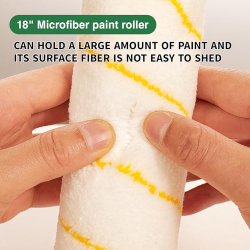 Voomey 18" Paint Roller Kit，10Pc Paint Roller Tray with Liner - size: 18" Paint Roller Kit & Extension Pole