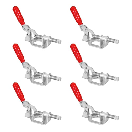 POWERTEC 6PK Toggle Clamp, 300lbs Holding Capacity, 302F Quick Release Push/Pull Clamp for Woodworking Jigs and Fixtures, Pocket Hole Jigs, Welding, CNC (20304-P6) - size: 302F, 6PK