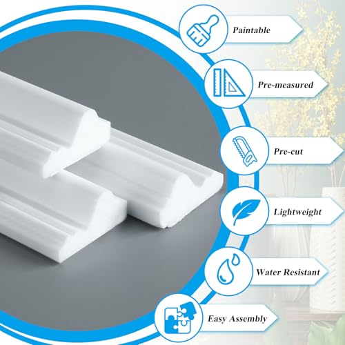 Pangda 6 Set Peel and Stick Wall Molding Kit Inner and Outer Layer Style Premade Wainscoting Panel for Interior Wall Moulding Decor Accent Wall Molding (31x54inch) - size: 31x 54inch