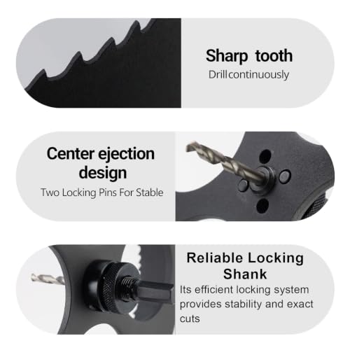 Hole Saw 8-inch Metal Hole Saw Kit Set Bi-Metal Hole Cutter Drill Bit - color: black, size: 8" (203mm)