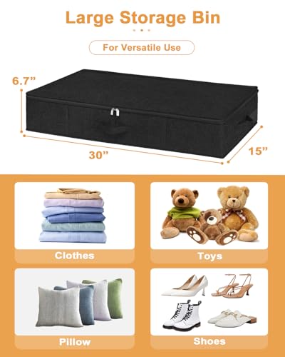 punemi 6.7 in Sturdy Under Bed Clothes Storage Containers, 2Pack, Black - color: Black, size: 2 Pack-6.7 inch Tall-Structured
