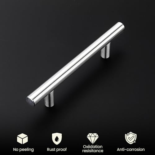 homdiy 15 Pack Brushed Nickel Cabinet Pulls 3 Inch Handles Stainless Steel Cabinet Hardware for Kitchen and Bathroom Cabinets, 5 Inch Overall Drawer Pull - color: Brushed Nickel, size: 3in hole centers