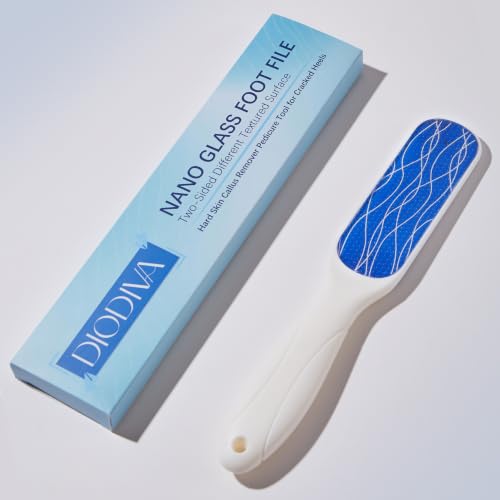 Nano Glass Foot File, Double-Sided Foot Callus Remover for Cracked Heels - color: White