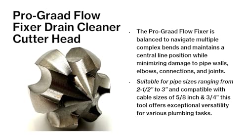 Flow Fixer Drain Cleaner Cutter Head 2", Ball, Slot, for 2-1/2" - 3" Pipes - style: 2" (for 2.5" to 3" Pipes) Drain Cleaner Cutter Head