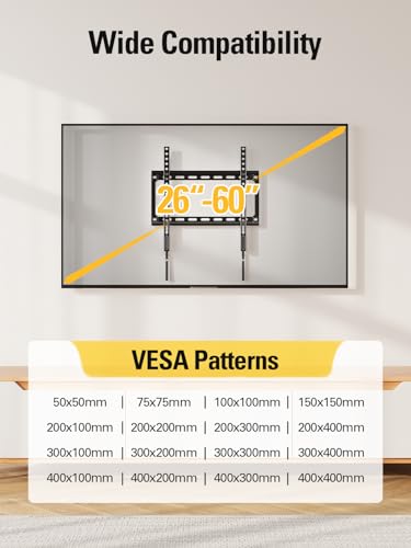 Mounting Dream TV Mount Fixed for 26-60 Inch TVs, TV Wall Mount TV Bracket - size: Fixed for 26"-60" TV