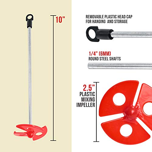 TCP Global Paint Mixer Attachment (Set of 2) - 10" Drill Paddle Mixer