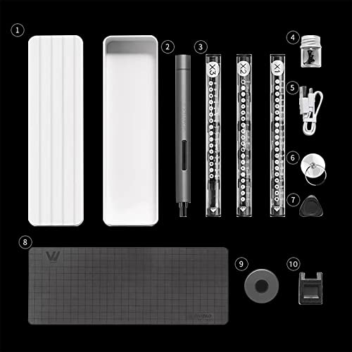 wowstick Lithium Precision Screwdriver wowstick 1F+ With LED Light And Magnetic Mat, Electric Screwdriver Rechargeable Repair Tool kits Including 56 Bits Extend Bar For Most Electronics Devices