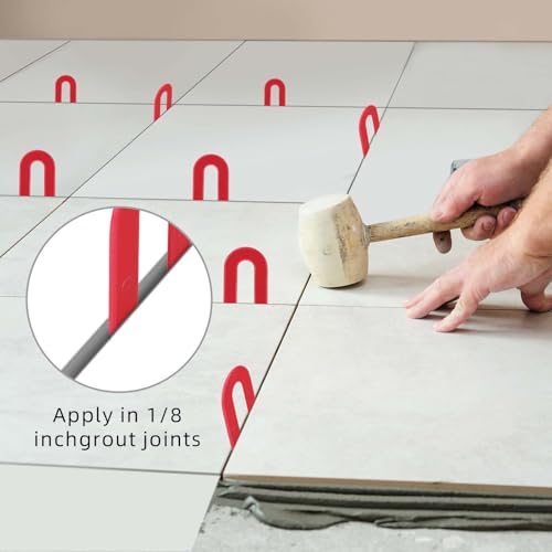 1/8 Inch Plastic Horseshoe Shims U Tile Spacers, Tile Leveling System Tile Spacers, for Tile Leveling System Floor Wall Tile Installation, 300 PCS - size: 1/8"