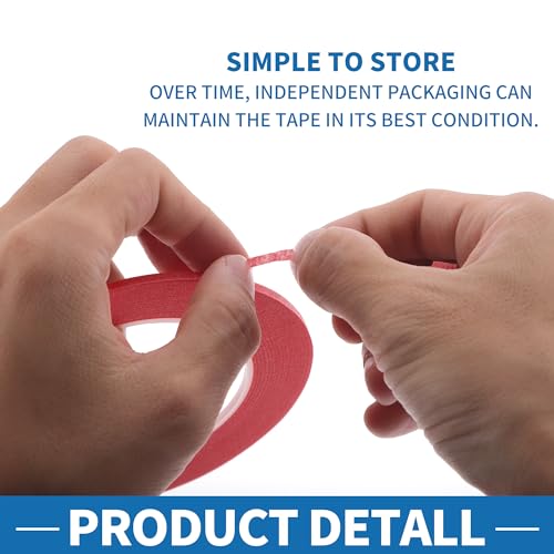 Painters Tape Easy Removal 0.1 Inches x 52.5 Yards Tape Red - color: Red, size: 0.1 Inches x 52.5 Yards
