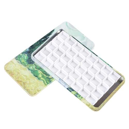 qianshan 40Pcs Empty Half Pans Watercolor Tin Palette with Magnetic Stripe - color: Wheat Field