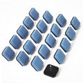 Teflon Furniture Sliders, 20pcs 1inch Square Furniture Glides with Nail for Carpet Tile Hardwood (Grayish Blue) - size: 1 inch Square