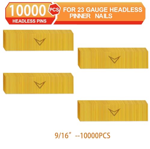 23 Gauge Pin Nails,Headless Pinner,9/16",10000pcs - size: 9/16"---10000pcs