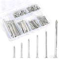 280 Pcs Nail Assortment Kit, 6 Sizes Finishing Nails for Hanging Pictures, Maximum Length 2 Inches Galvanized, Long and Small Nails for Wall Art