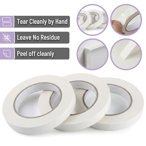 Mr. Pen- Masking Tape, 0.6 inch, 3 Pack, 3 x 55 Yards, Beige - color: Beige