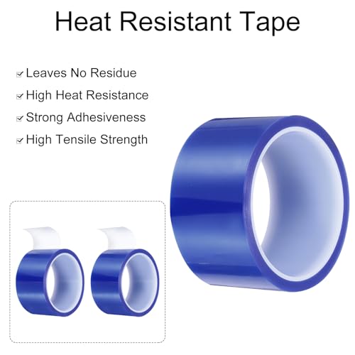 uxcell Blue Heat Tape, 1 Roll 50mmx33m 108ft High Temperature Heat Resistant Tape for Sublimation,Heat Vinyl Press,Heat Transfer, Circuit Board, No Residue - color: Blue, size: 50mmx33m