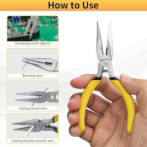 BOOSDEN 5" Small Needle Nose Pliers, Jewelry Pliers Set with Side Cutter - size: 5''-2 pack
