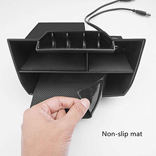 Waterproof ABS Plastic Caddy for Honda Civic Sedan 10th Gen Central Console Box Coins Trays Organizer with USB Extension Cable - Fits 2016-2021
