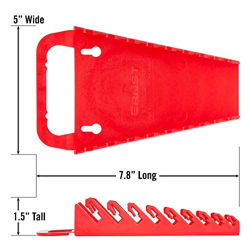Ernst Manufacturing Gripper Wrench Organizer, 9 Tool, Red - color: Red, size: 9 Tool, style: Standard