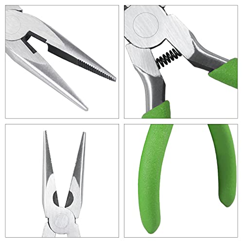 Long Fine Needle Nose Pliers with Cutter, Teeth, Chain Nose Pliers for Jewelry Making & Repair - style: Long Nose Pliers Thin