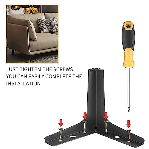 AODIOU Furniture Legs Metal feet: Couch Legs 6 Inch Sofa Cabinet Legs Replacement Black Legs for Furniture Set of 4 - color: Black, size: 6'' / 15cm(4PCS)