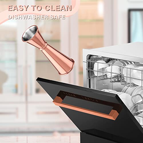 Briout Double Cocktail Jigger for Bartending, 2OZ 1OZ,Rolled Edge Rose Gold - color: Rose Gold, size: Rolled Edge-1oz/2oz-1PC