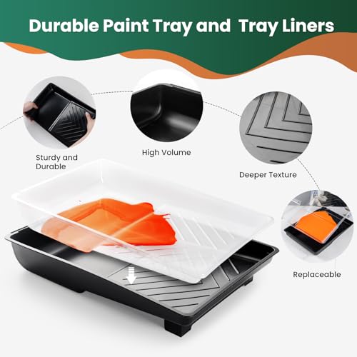 9 Pcs 6 Inch Microfiber Paint Roller Kit - size: 6 Inch Paint Roller Kit, 9pcs
