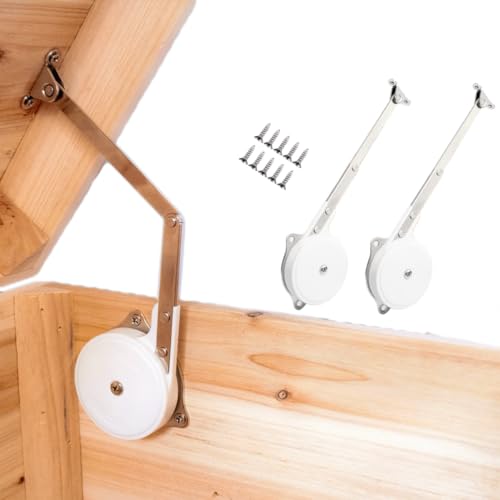 Toy Box Hinges Soft Close - Lid Support Hinge Chest Hinges for Wooden Toy Box Cedar Chest Storage Trunk Bench Soft Close Lid Support | 2 Pack Hingex - style: 2 Pack