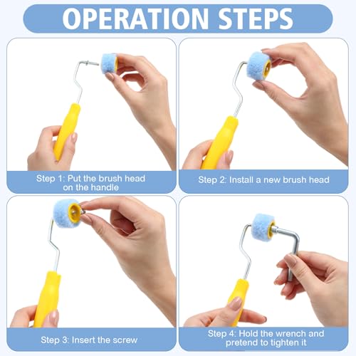 Honeydak 8 Pack Mini Paint Roller with Replacement Heads, 0.8 Inch（b） - size: 0.8 Inch（B）