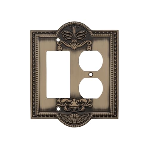 Nostalgic Warehouse Meadows Light Switch Cover Plate - color: Antique Brass, size: Rocker and Outlet
