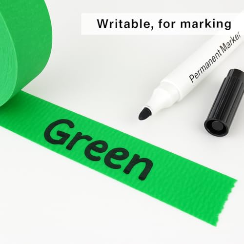 Green Painters Tape - Masking Tape 2 Inch Wide (1.88" x 90FT) - Multi-Surface, Smart Adhesion, Indoor & Outdoor - 1 Roll Paint Tape for DIY, Labeling, Art, Car (#3910) - color: Green
