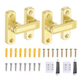 uxcell 2Pcs Barn Door Lock, Zinc Alloy 90/180 Degree Flip Gate Latches, Adjustable Security Sliding Door Latch Lock with Screws for Cabinet, Bathroom, Window, Garden, Gold with Sticker - color: Gold