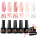 modelones Builder Nail Set, Base Colors 8-in-One Jelly Nude,6 Colors - color: B3-Crimson Blush