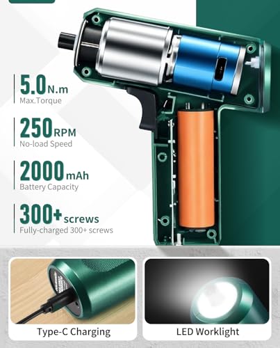 Cordless Screwdriver Set 3.7V with LCD Touchscreen Display