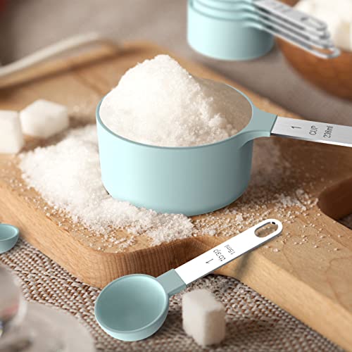Measuring Cups & Spoons Set, Stackable Cups and Spoons - color: Green