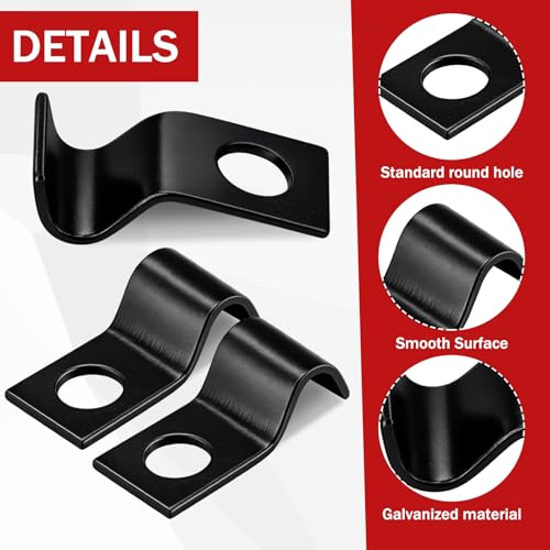 Yaocom 100 Pcs Black Cable Screw Clips 1/4 Inch, Zinc Steel Wire Clamps - color: Black, size: 1/4 inch
