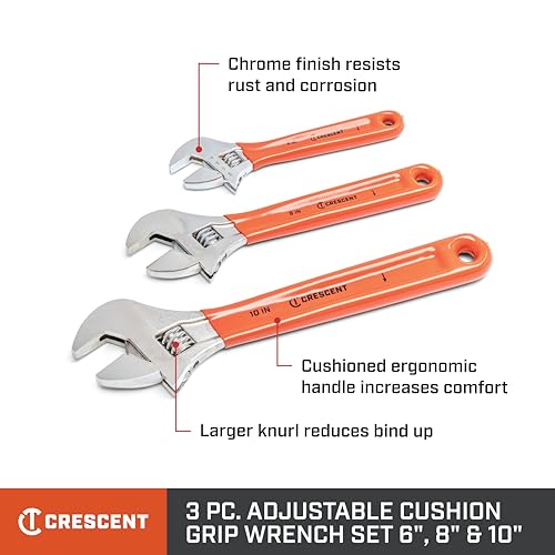 Crescent 10" Adjustable Cushion Grip Wrench | AC210CVS - size: 10 inch
