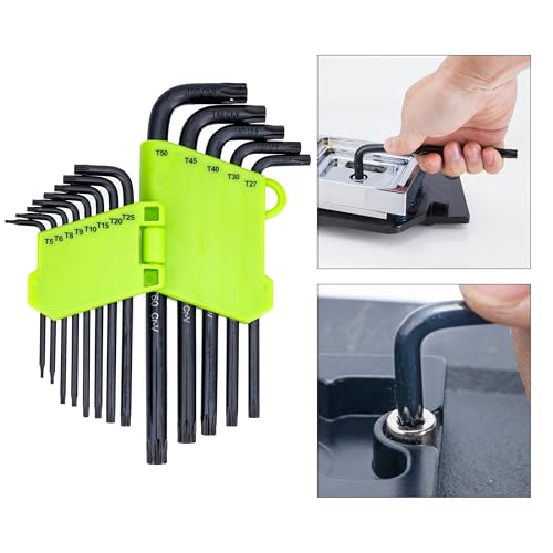 NEIKO 01102A Torx Allen Wrench Set, 13 Piece Key Set, Long Torx Keys T5 to T50, 6 Point Star Wrench Set for Bike Bicycle Repair, Black Oxide Chrome Vanadium, Hanging Storage Case - size: Torx - 13pc
