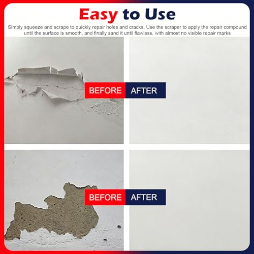 Drywall Repair Kit, 2PCS Wall Repair Paste Tube, Quick Drying & Efficient Wall Repair Paste, Multi-Functional White Wall Mending Agent Repair Kit for DIY Fix, Holes & Cracks