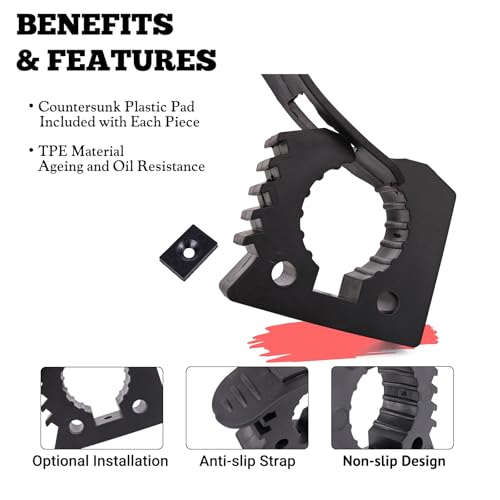 Quick Grip Rubber Clamp for Tools Equipment Mounting, Tool Holder for 1-1/7" to 1-3/7" Diameter Objects Molle Panel UTV Off Road Accessories, Roof Rack Shovel Mounting Kit(2 Pack) - color: 2 Pack Black