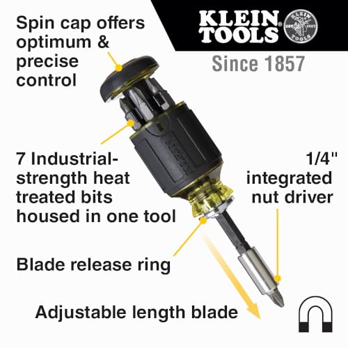 Klein Tools 80037 Screwdriver Tool Set, Multi-Bit Pocket Precision Screwdriver and Adjustable Length Stubby, 2-Piece - style: Multibit Electronic & Multibit Stubby Set