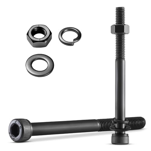 (30 Sets) M5 x 55mm Hex Socket Head Cap Screws Bolts and Nuts, Flat & Lock Washers Kits, 12.9 Grade Alloy Steel, Allen Socket Drive,Black Oxide Finish, with Hex Spanner - size: M5x55mm