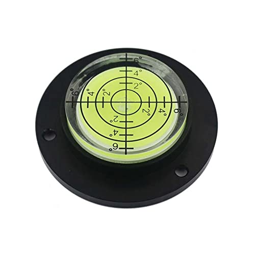 Round Bubble Level Circular Bullseye Spirit Level With Positioning Hole Measuring Instrument tools 50x13mm (black-green)