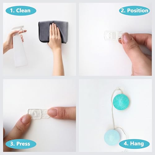 MOVELYST Clear Indoor Mini Light Clips, 100 Clips+120 Strips, Damage-Free - size: Mini-100 PCS