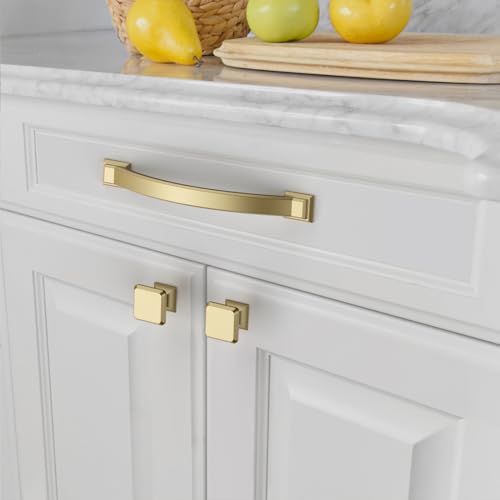 Amerdeco 10 Pack Brushed Gold Cabinet Pulls 5" - color: Brushed Gold, size: 5" hole center