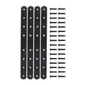 4 Pack Flat Mending Plate for Wood, ULIFESTAR Black Iron Flat Straight Brace Brackets Metal Repair Fixing Wood Brace Joining Plates Connector for Repairing Wooden Furniture with Mounting Screws - size: 10 x 0.79 x 0.12 inches