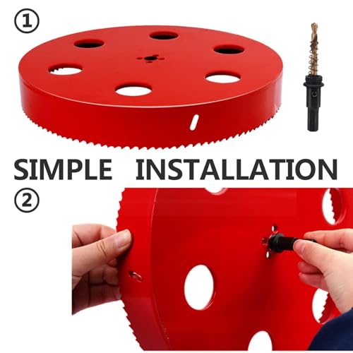 225mm / 8.85 inch HSS Bi-Metal Hole Saw Hole Drilling Cutter for Wood - size: 225mm / 8.85 inch
