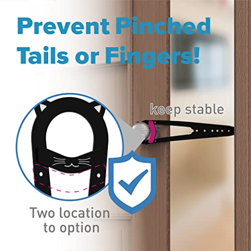 Neobay Cat Door Latch with Stabilizer, Keeps Dogs Out of Litter Box - color: Black 2 Packs